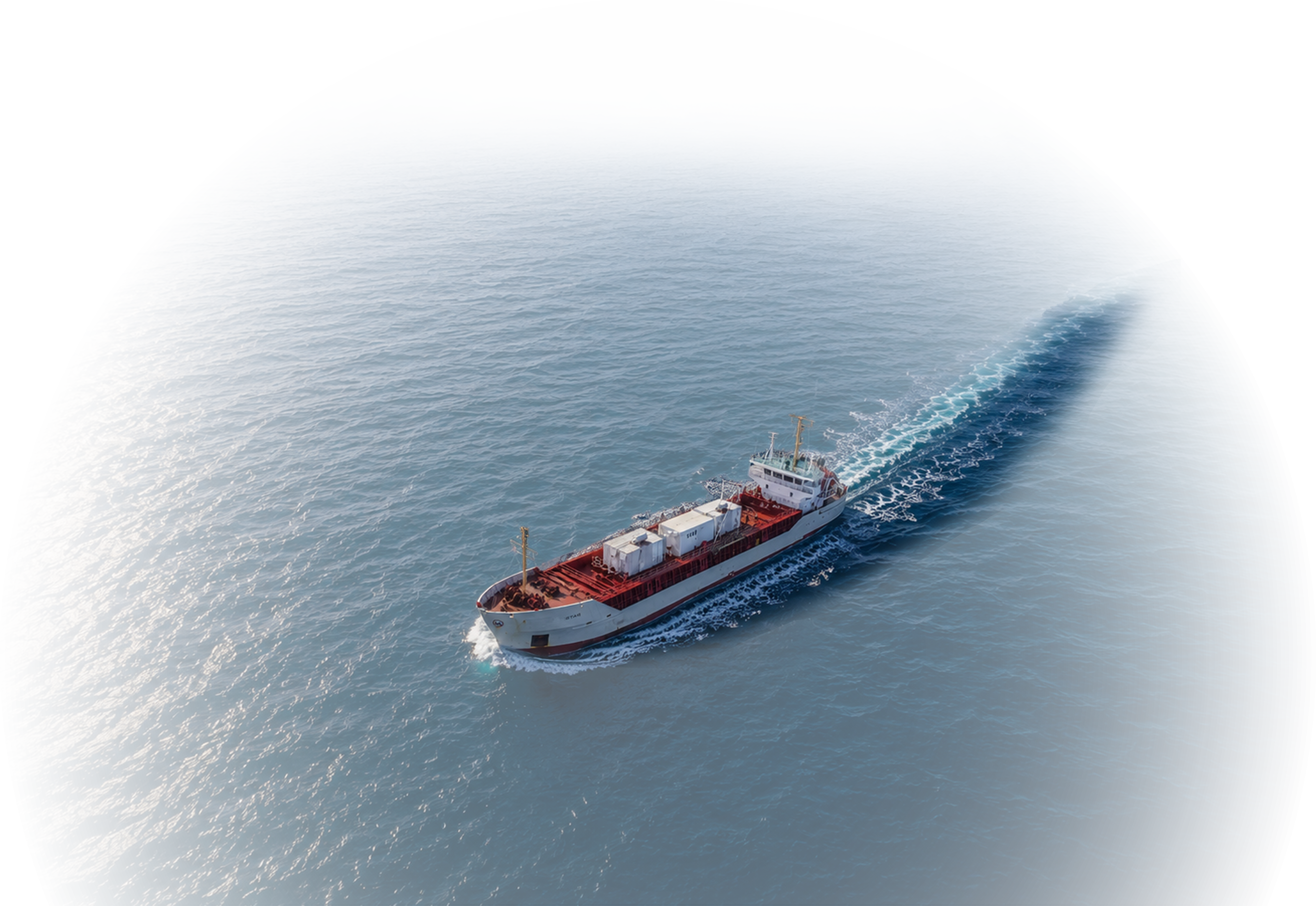 Cargo ship sailing across the sea
